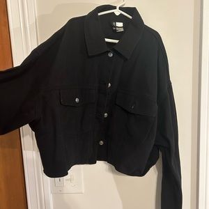 H&M Black Denim Cropped Jacket
